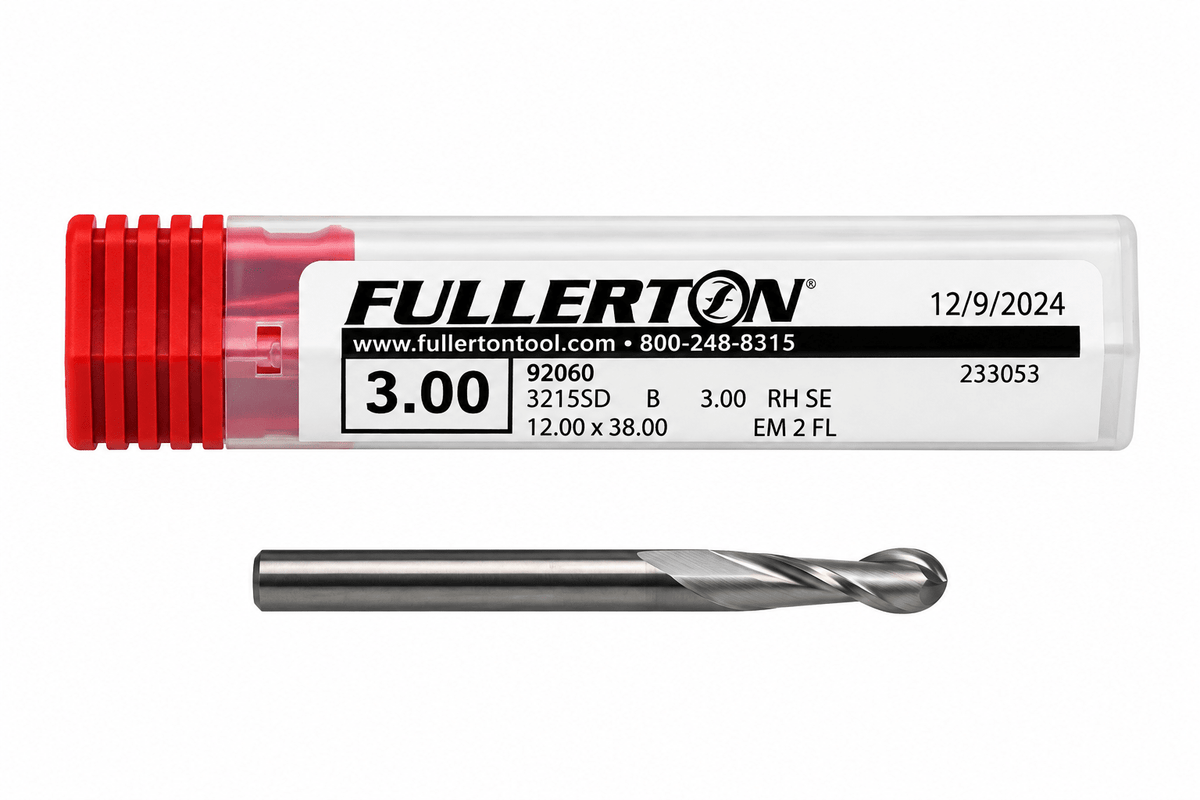 Fullerton 92060 0.1181" 2 Flute Standard Ball Nose End Mill - Twin Eagle Imports