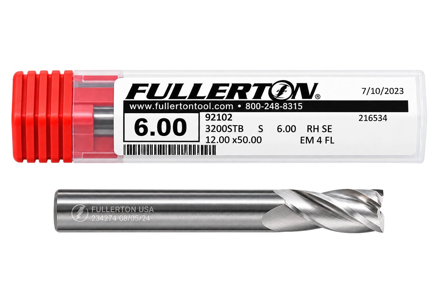 Fullerton 92102 0.2362" 4 Flute Stub Square End Mill - Twin Eagle Imports