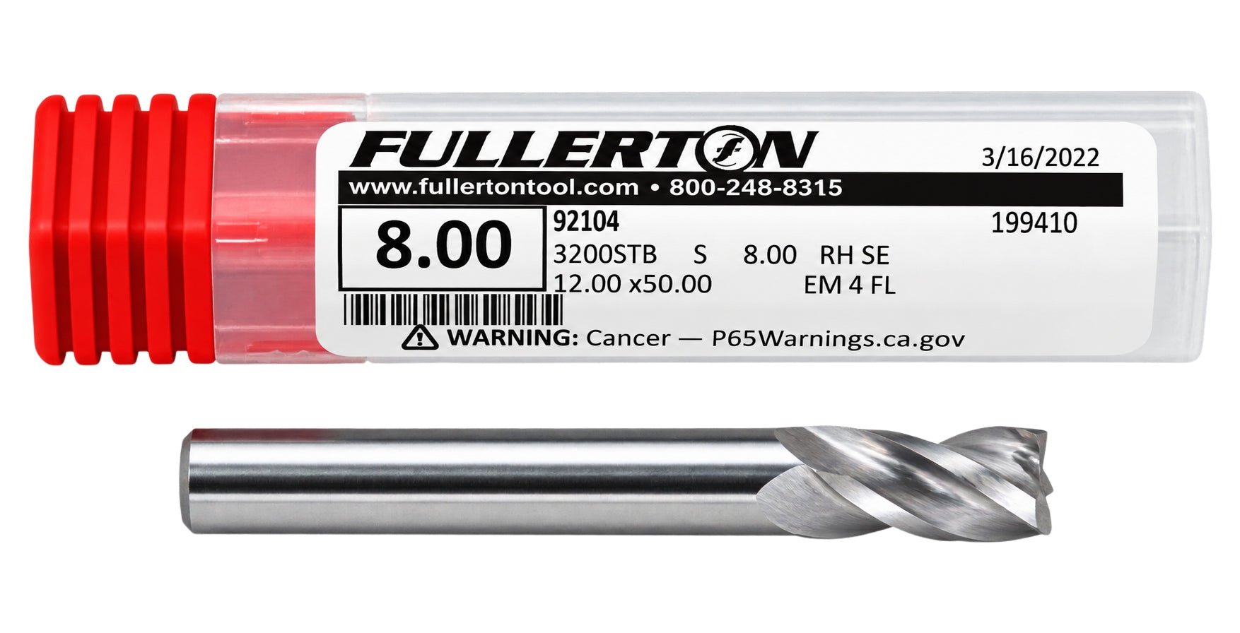 Fullerton 92104 0.3150" 4 Flute Stub Square End Mill - Twin Eagle Imports