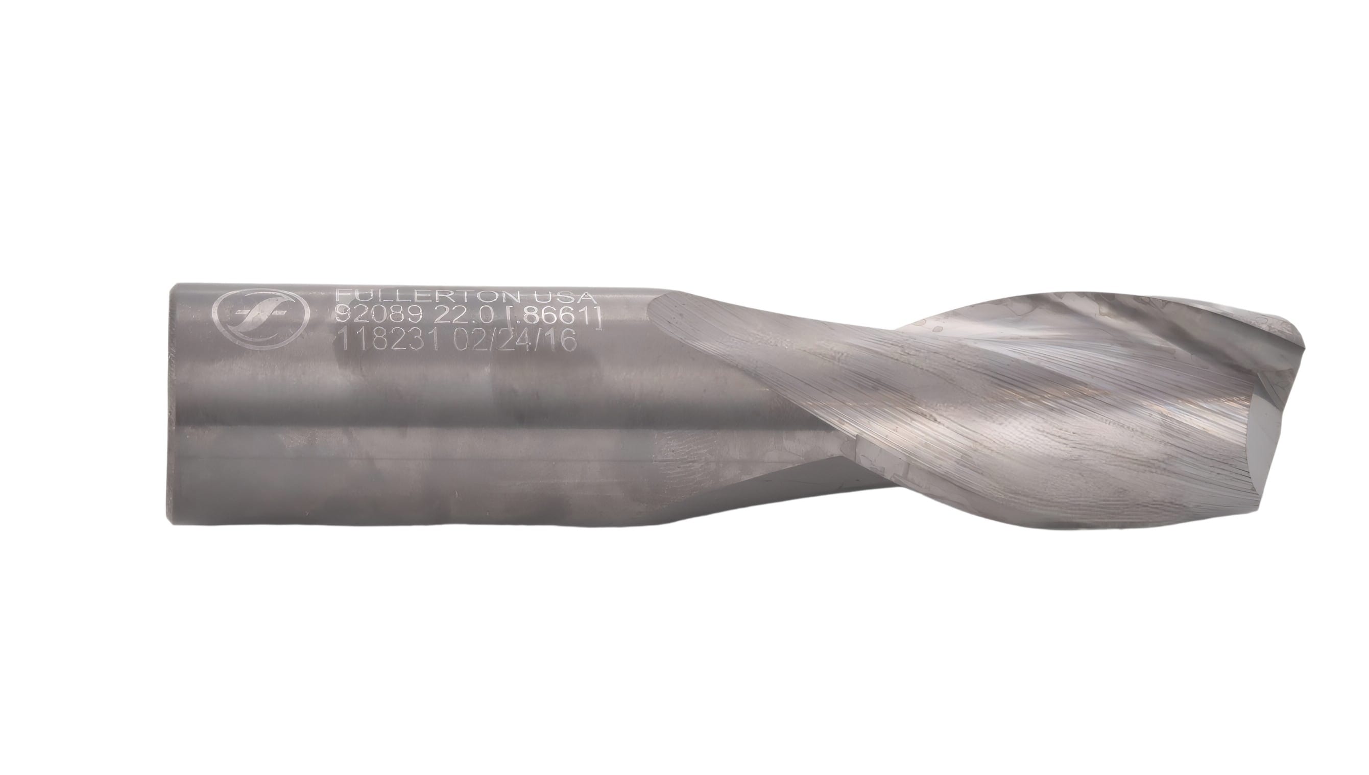 FULLERTON TOOL COMPANY CARBIDE ENDMILL Fullerton 92089 22mm 2 Flute Carbide Square End Mill