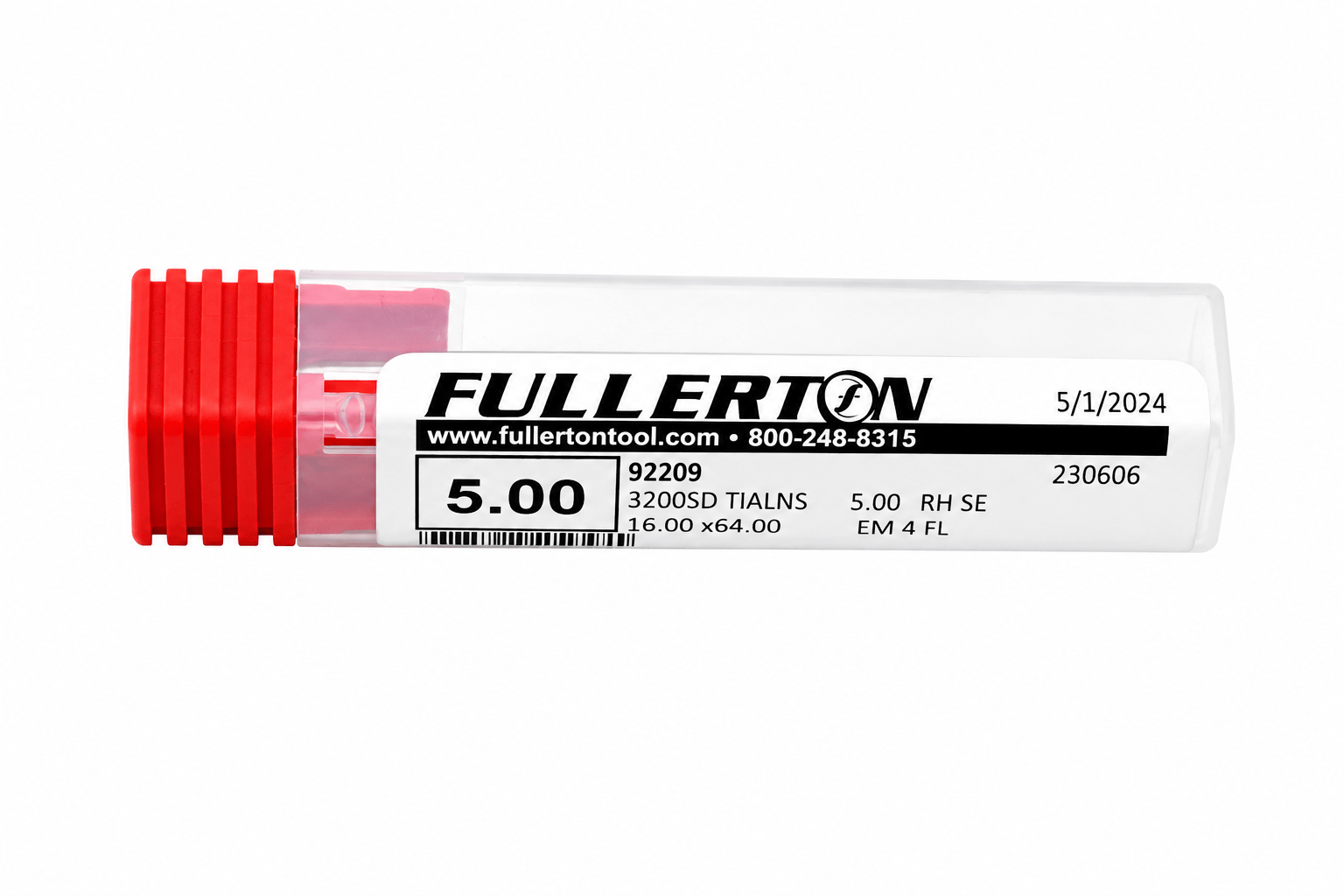 FULLERTON TOOL COMPANY CARBIDE ENDMILL Fullerton 92209 5mm 4 Flute TiAlN Coated Carbide Square End Mill