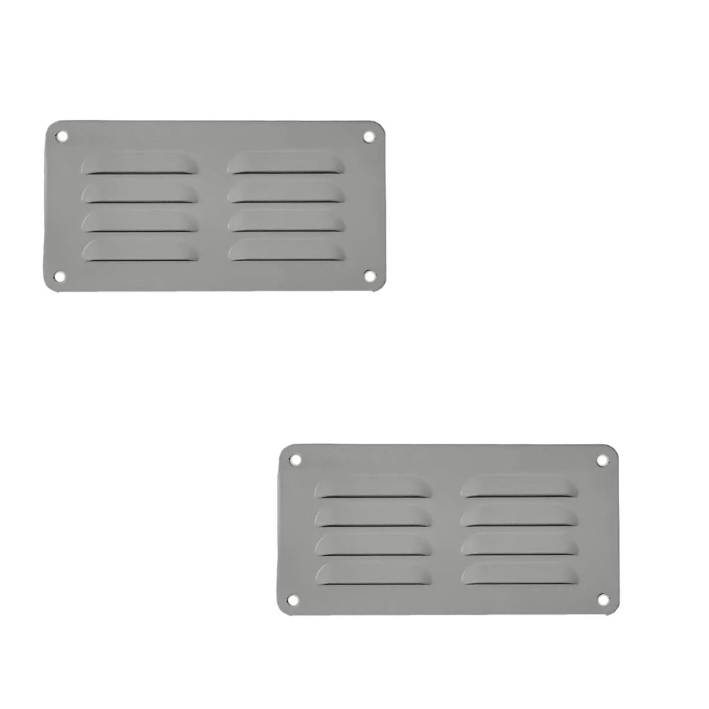 Haron 2257S Aluminium Vents – Anodised Silver 225 x 75mm Pack of 2 - Twin Eagle Imports