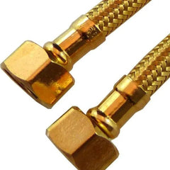 Haron B4F18G 18″ (450mm) GOLD 1/2″F x 1/2″F Stainless Steel Braided Hose - Twin Eagle Imports