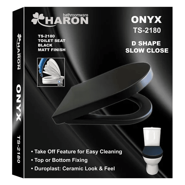 HARON Toilet Seat Haron TS-2180 ONYX (Matt Black) Slow Close Toilet Seat