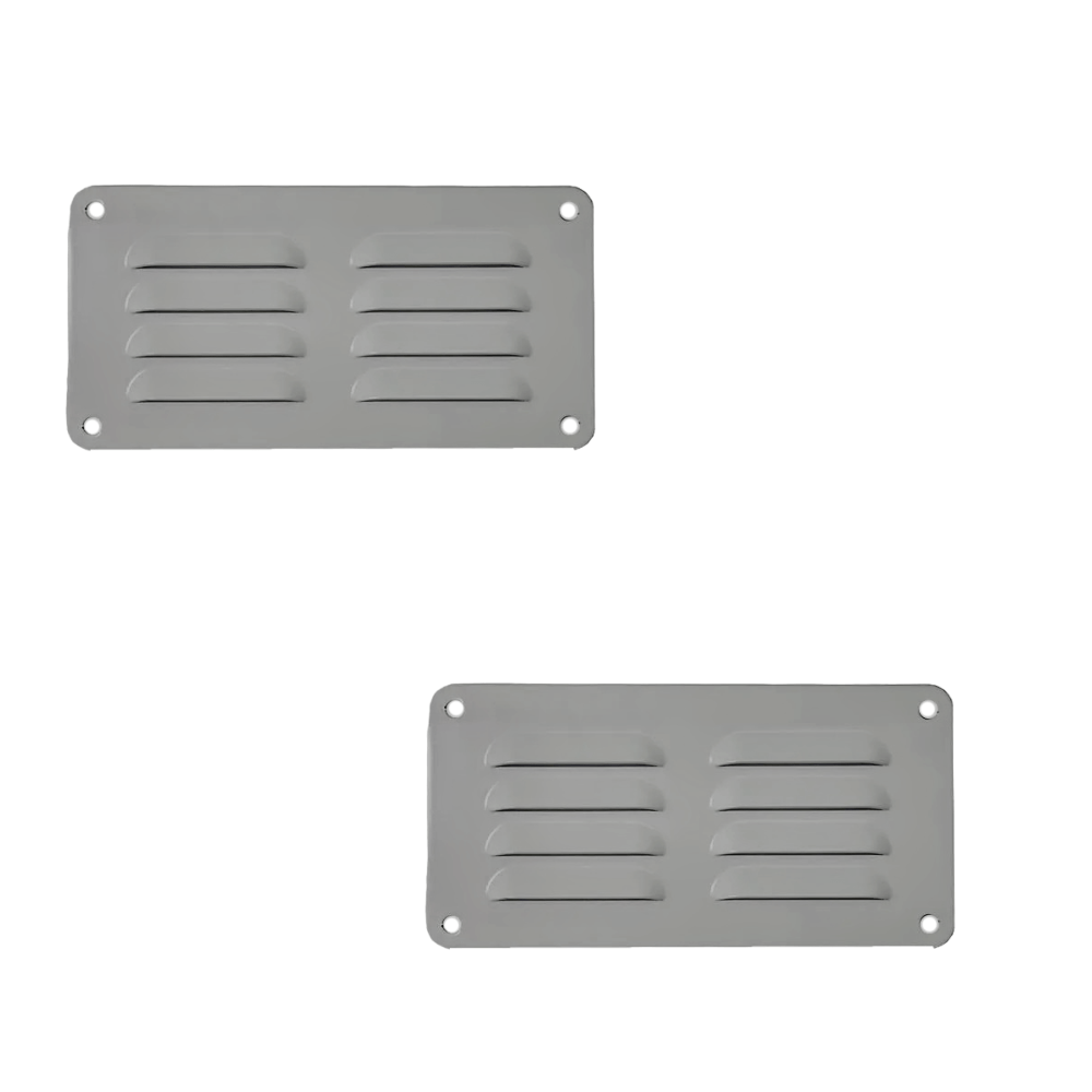 HARON Vent Haron 2257S Aluminium Vents –  Anodised Silver 225 x 75mm Pack of 2