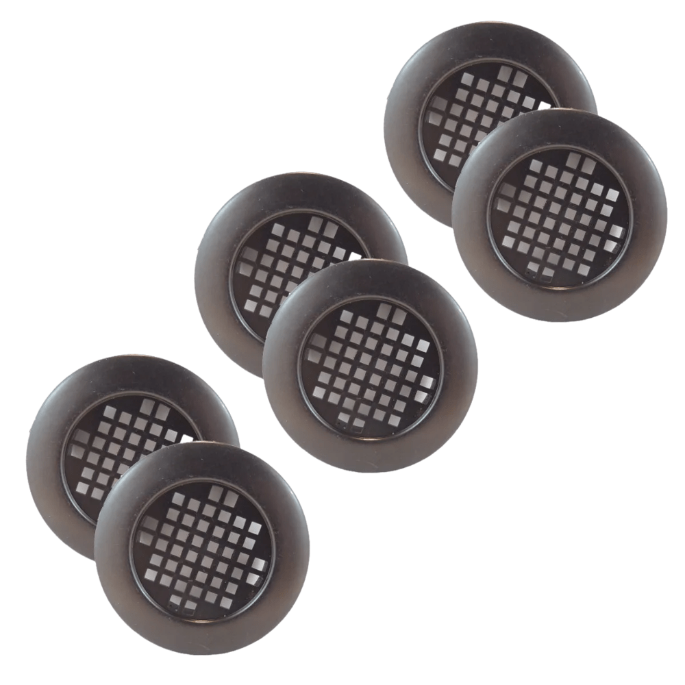 HARON Vent Haron 40CV Round Black Cupboard Vent – 6 Pack – Vent Facing 40mm Round