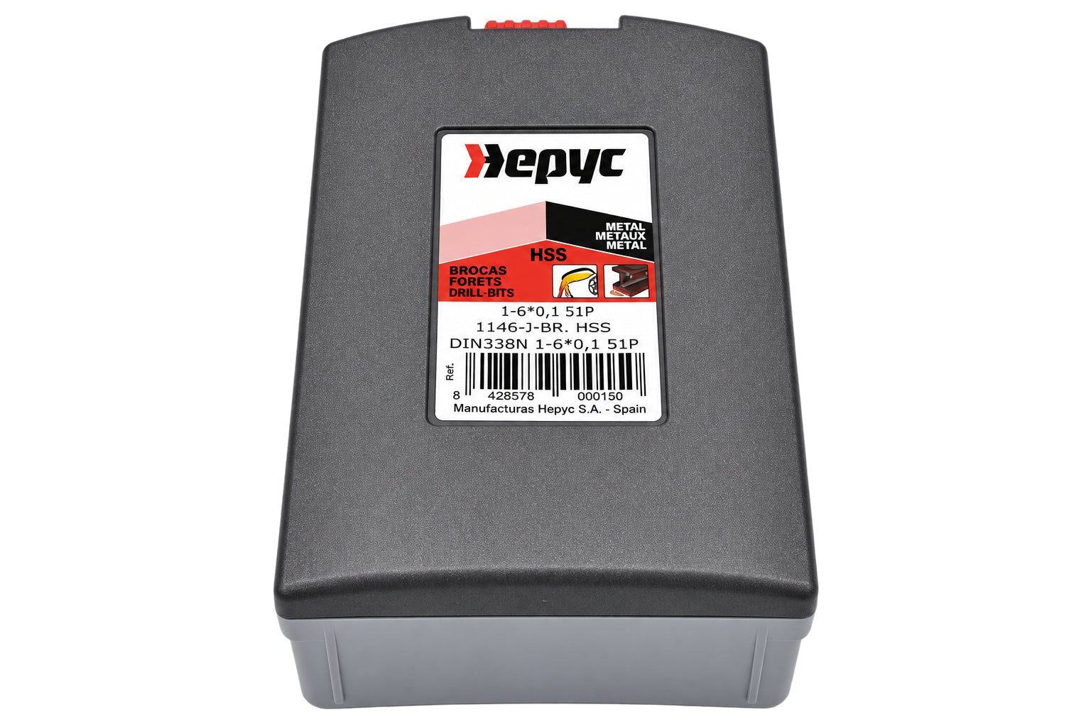 Hepyc 1–5.9mm HSS Jobber Drill Bit Set 0.1mm Increments (51-Piece, DIN 338) - Twin Eagle Imports
