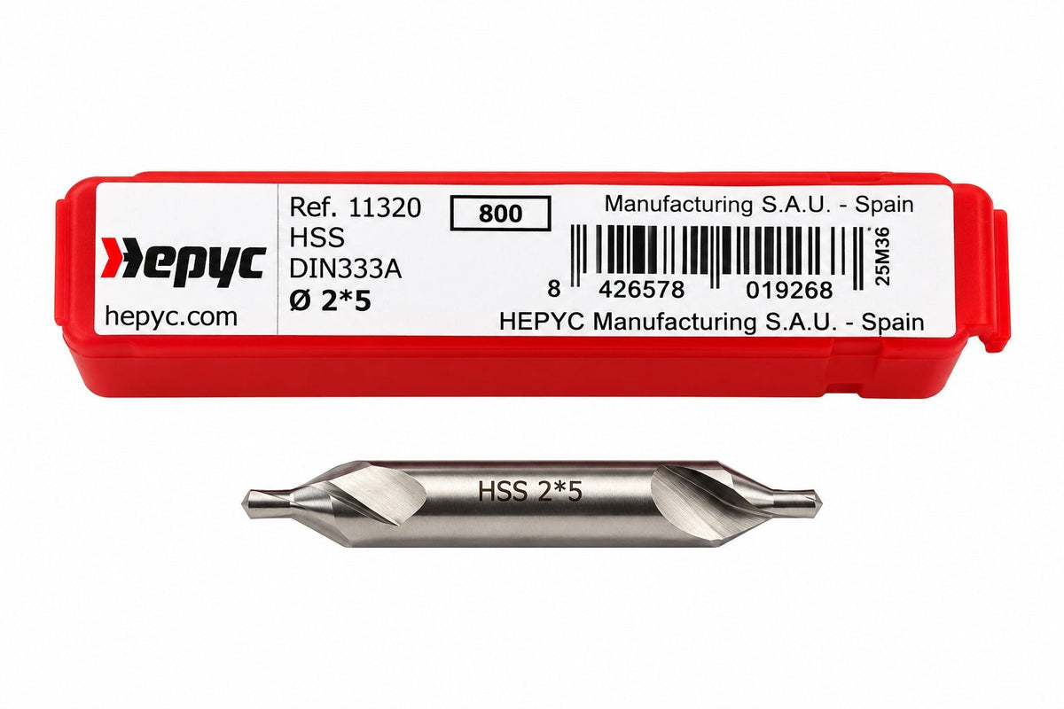 Hepyc 2.00mm HSS DIN333A Centre Drill - Twin Eagle Imports