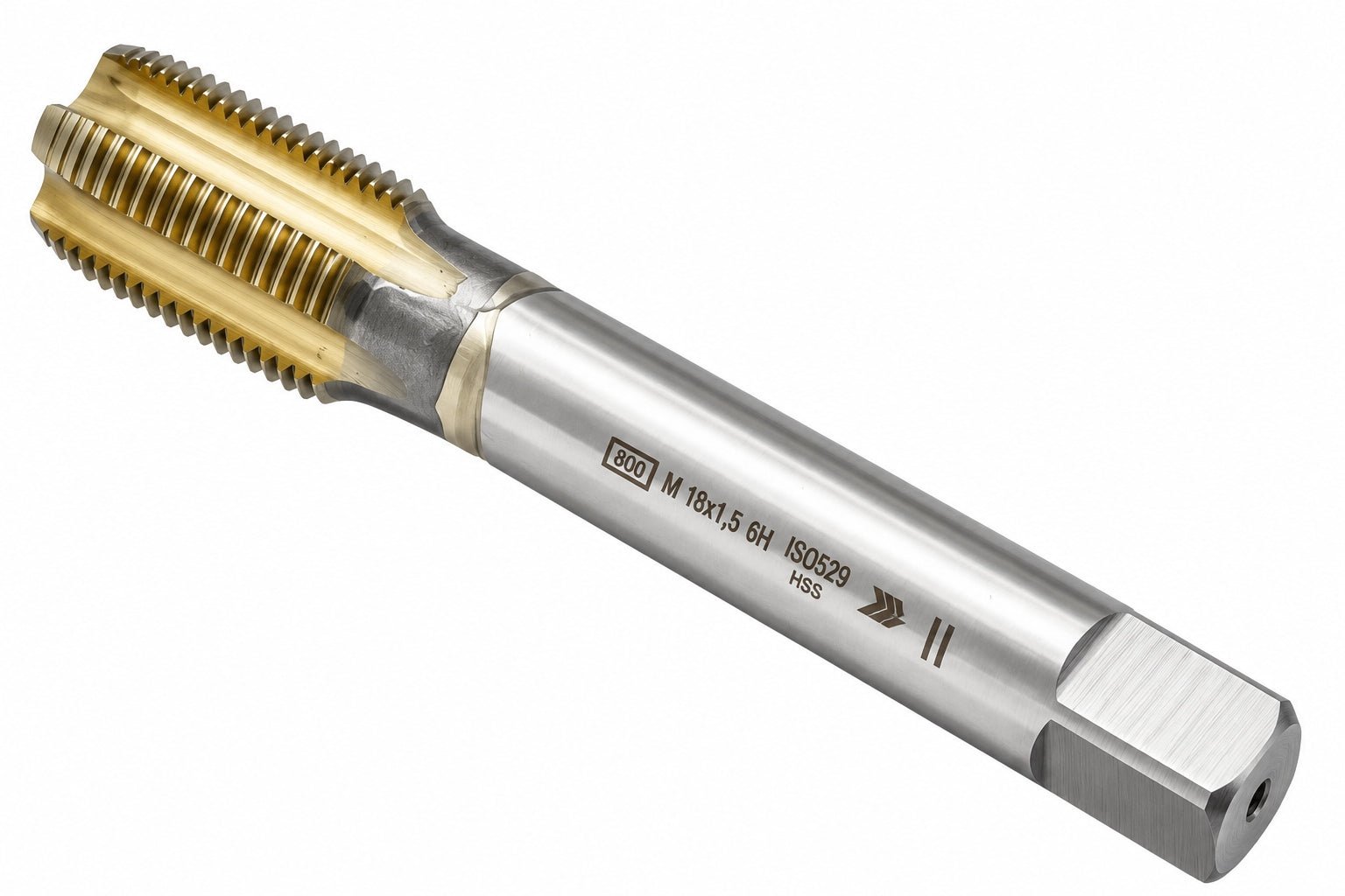 Hepyc 23252 - HSS Straight Flute Short Hand Tap (Intermediate) M18 x 1.5mm - Twin Eagle Imports