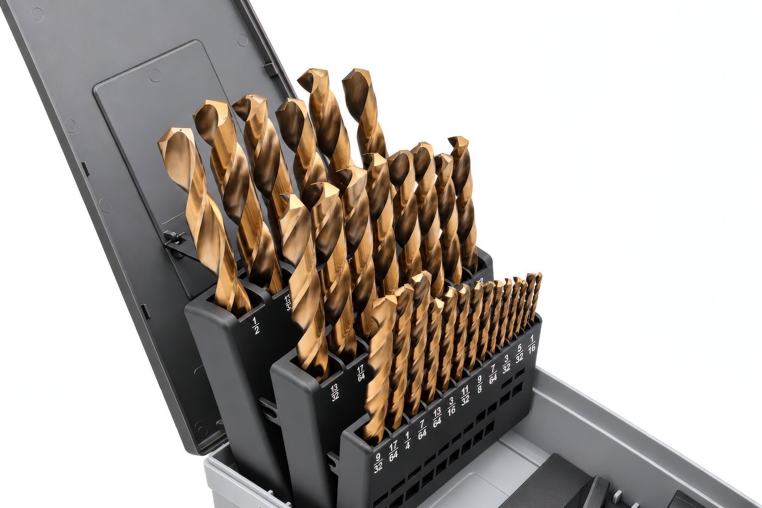 Hepyc 29 Piece HSS Co Drill Bit Set 1/16" to 1/2" x 1/64" Increments - Twin Eagle Imports