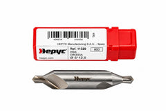 Hepyc 5mm HSS DIN333A Centre Drill 118° Tip 60° Centre Angle - Twin Eagle Imports