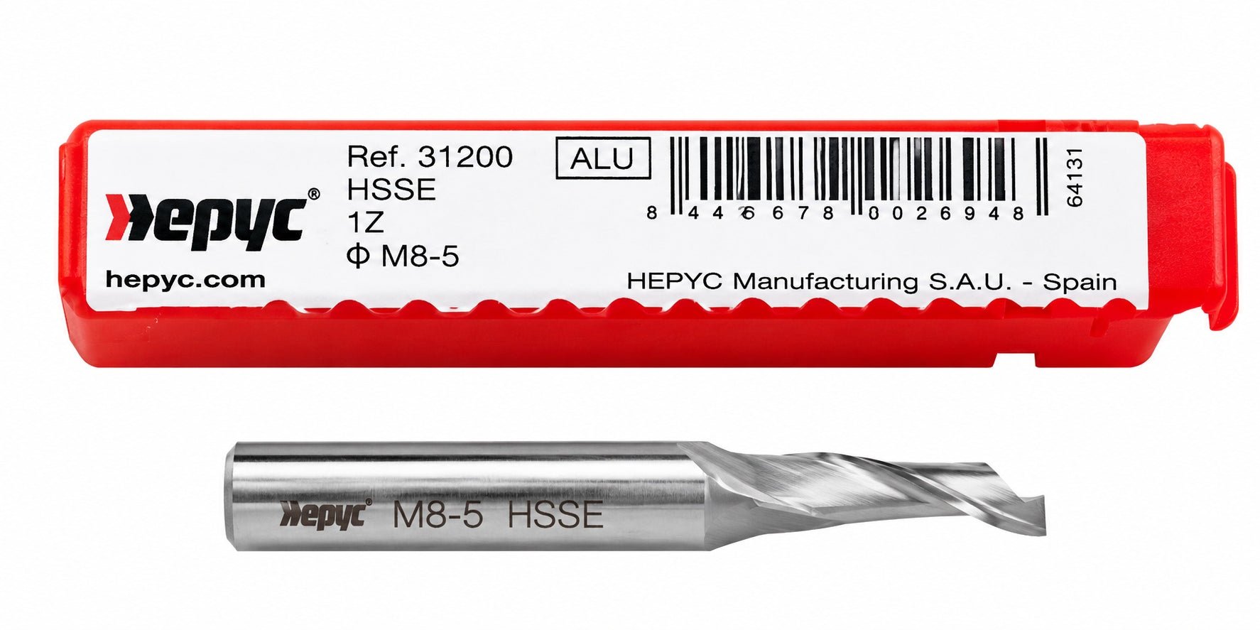 Hepyc 5mm HSSE End Mill 1 Flute 45° Helix Short Series 60mm - Twin Eagle Imports