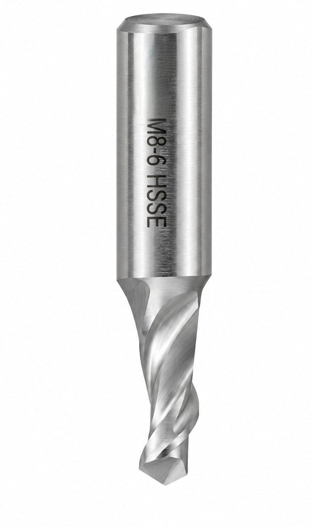 Hepyc 6mm HSSE End Mill 1 Flute 45° Helix Short Series 60mm - Twin Eagle Imports
