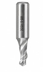 Hepyc 6mm HSSE End Mill 1 Flute 45° Helix Short Series 60mm - Twin Eagle Imports