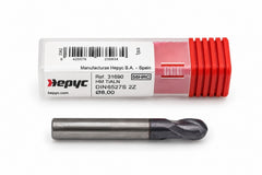 Hepyc 8mm 2 Flute TiAlN Coated Solid Carbide End Mill DIN 6527S - Twin Eagle Imports