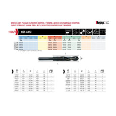 HEPYC DRILLS Hepyc 21/32" HSS Reduced Shank Drill DIN 338