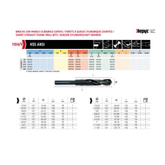 HEPYC DRILLS Hepyc 31/32" HSS Reduced Shank Drill DIN 338