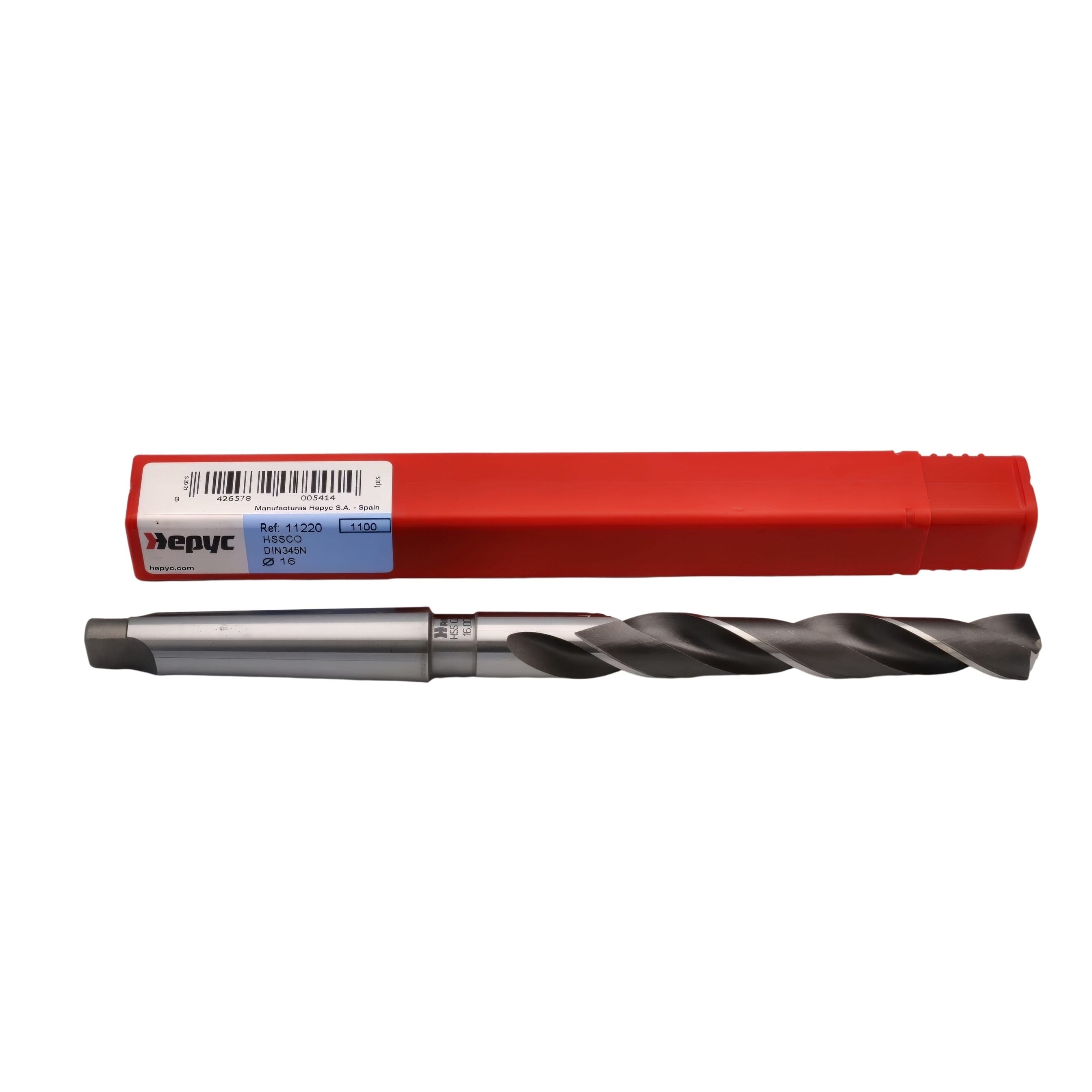 HEPYC DRILLS Hepyc HSSCo Taper Shank Drill Bit 16.0mm DIN345N CM2