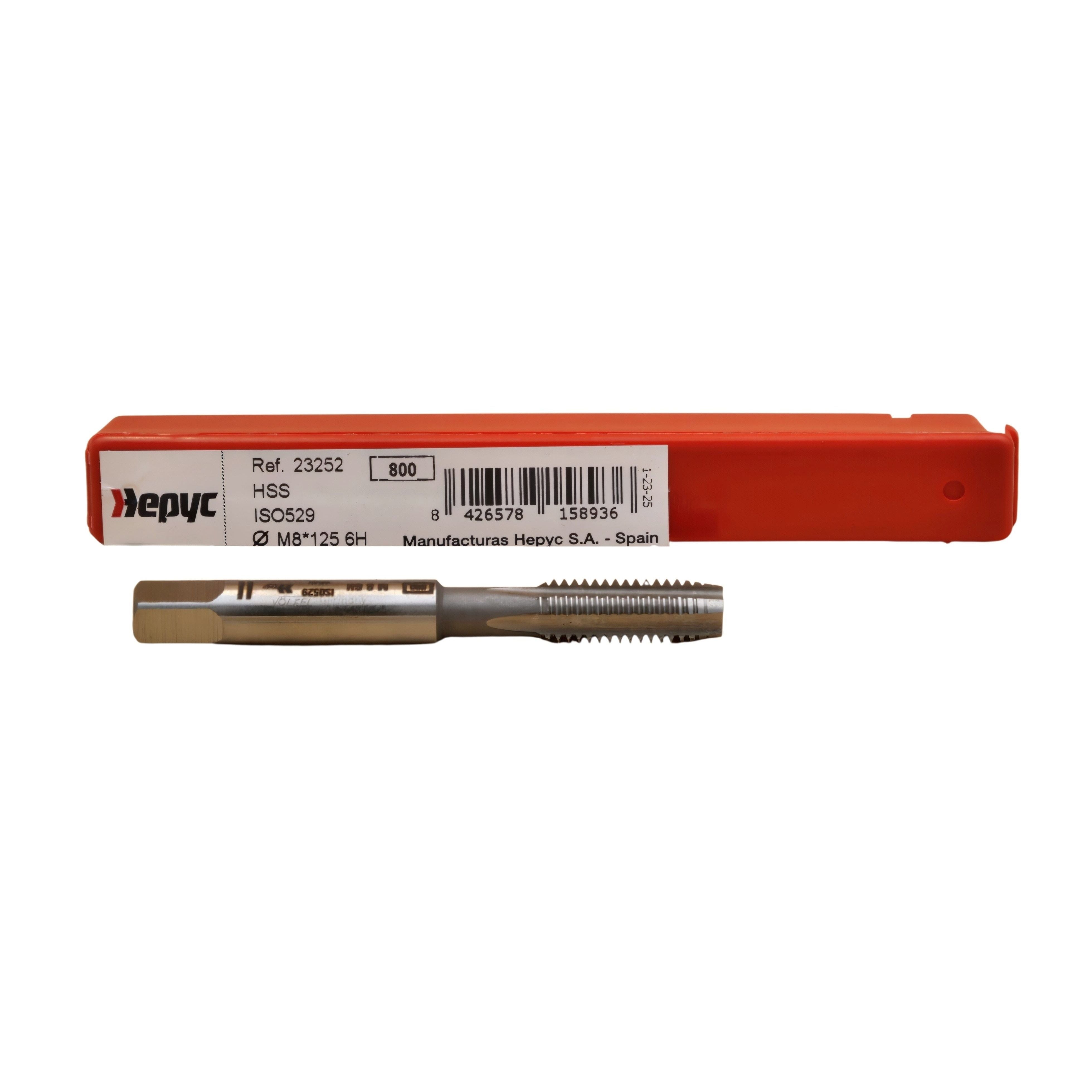HEPYC TAPS Hepyc Machine Tap HSS ISO 529B M8 × 1.25 – DIN 13 Form B Gun, 6H