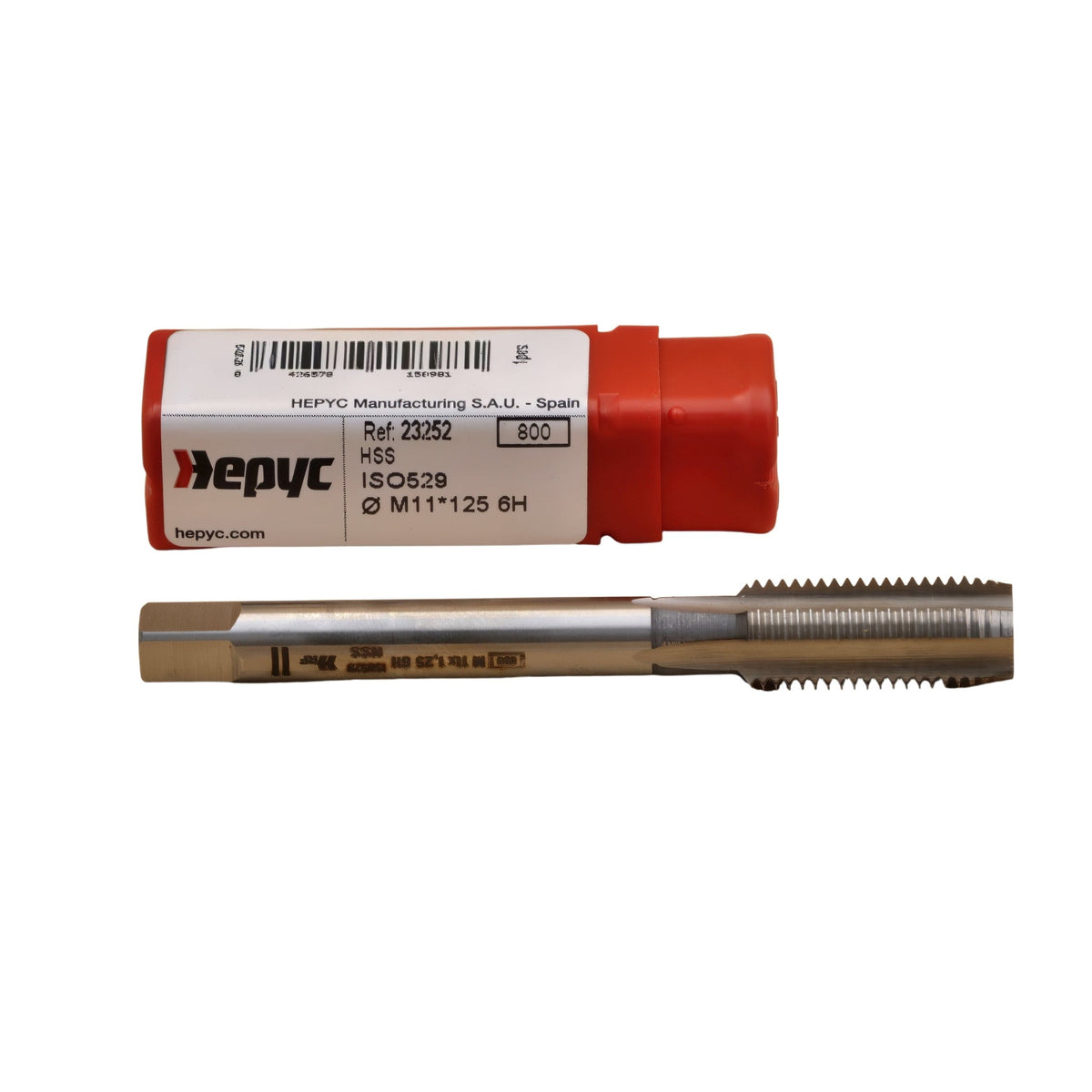 HEPYC TAPS Hepyc Tap HSS ISO 529B M11 × 1.25 – DIN 13 Form B Gun, 6H, 3XD