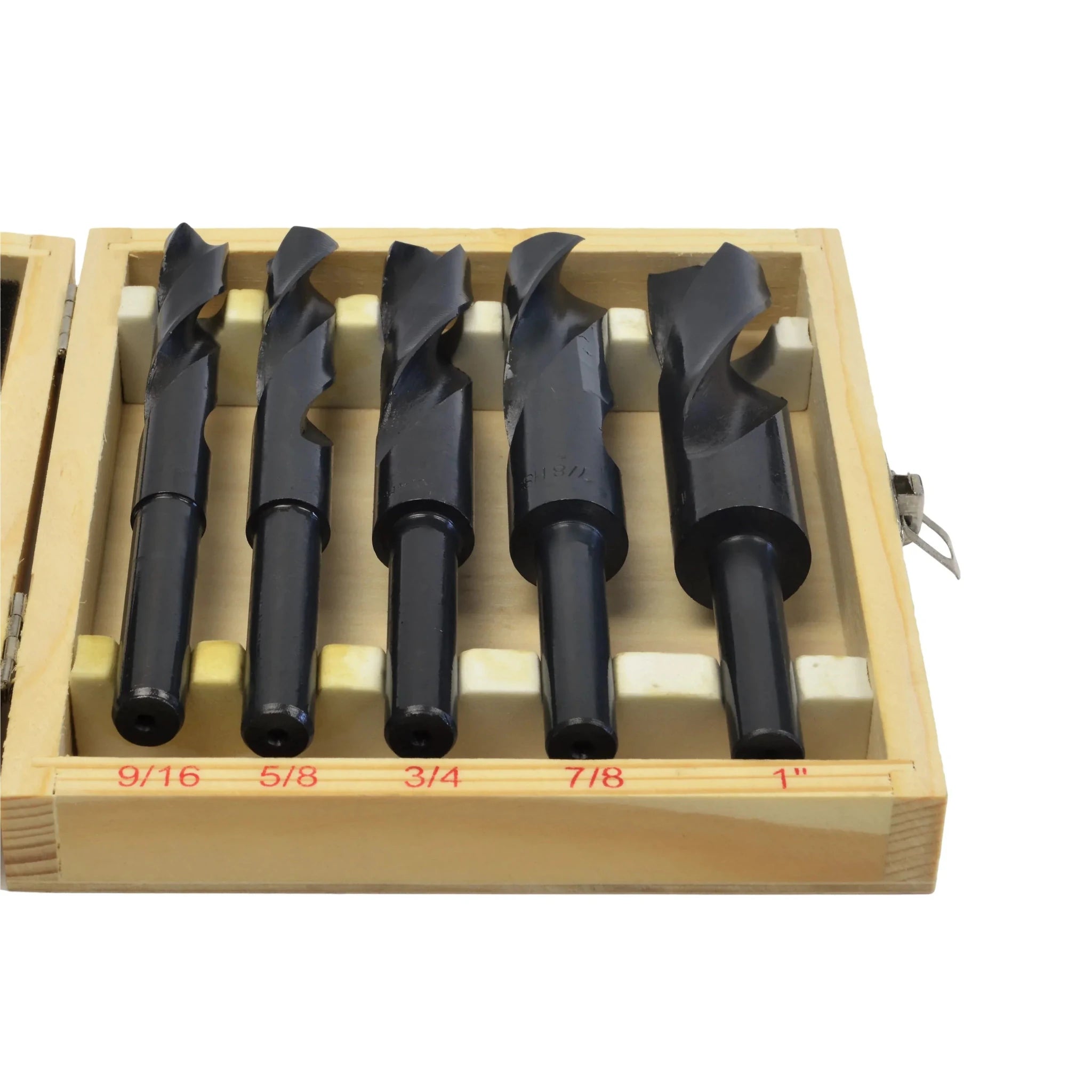 HSS Imperial Drill Bit Set – 5 Piece (9/16"–1") – Right Hand, 1/2" Reduced Shank - Twin Eagle Imports
