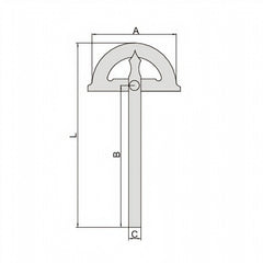 Insize 180° Protractor 80x120mm Range Series 4799-180 - Twin Eagle Imports
