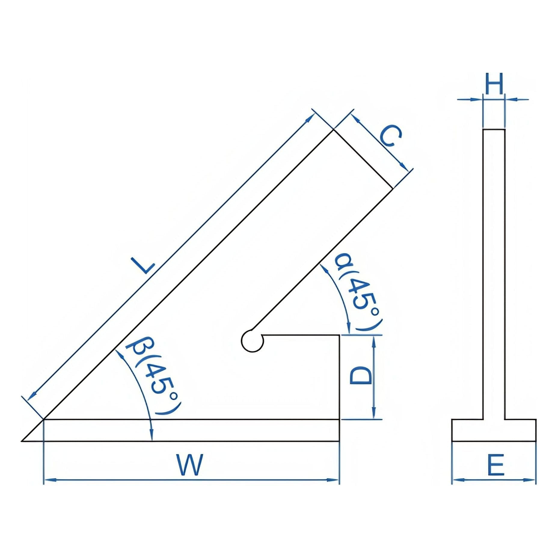 Insize 45° Square 150x100mm Range Series 4747-150 - Twin Eagle Imports