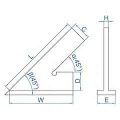 Insize 45° Square 200x130mm Range Series 4747-200 - Twin Eagle Imports