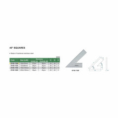 Insize 45° Square Range Series 100x70mm Series 4745-1100 - Twin Eagle Imports