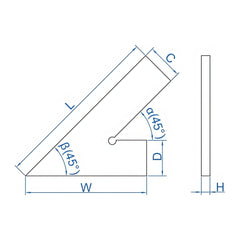 Insize 45° Square Range Series 120x80mm Series 4745-1120 - Twin Eagle Imports