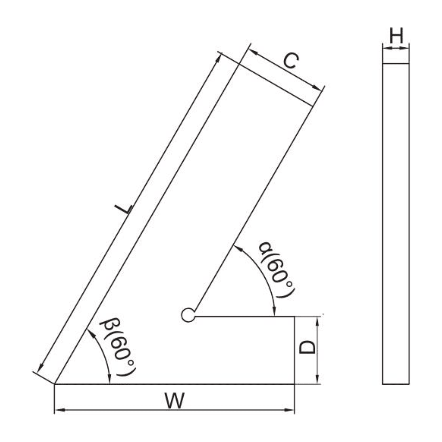 Insize 60° Range Square 200 X 130mm Series 4760-1200 - Twin Eagle Imports