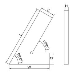 Insize 60° Range Square 200 X 130mm Series 4760-1200 - Twin Eagle Imports