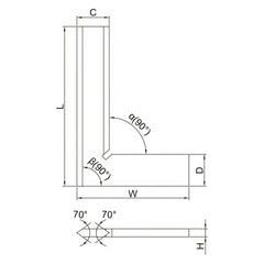 Insize 90° Bevelled Edge Square 150x100mm Range Series 4790-0150 - Twin Eagle Imports