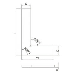 Insize 90° Flat Edge Square 300x200mm Range Series 4791-300 - Twin Eagle Imports