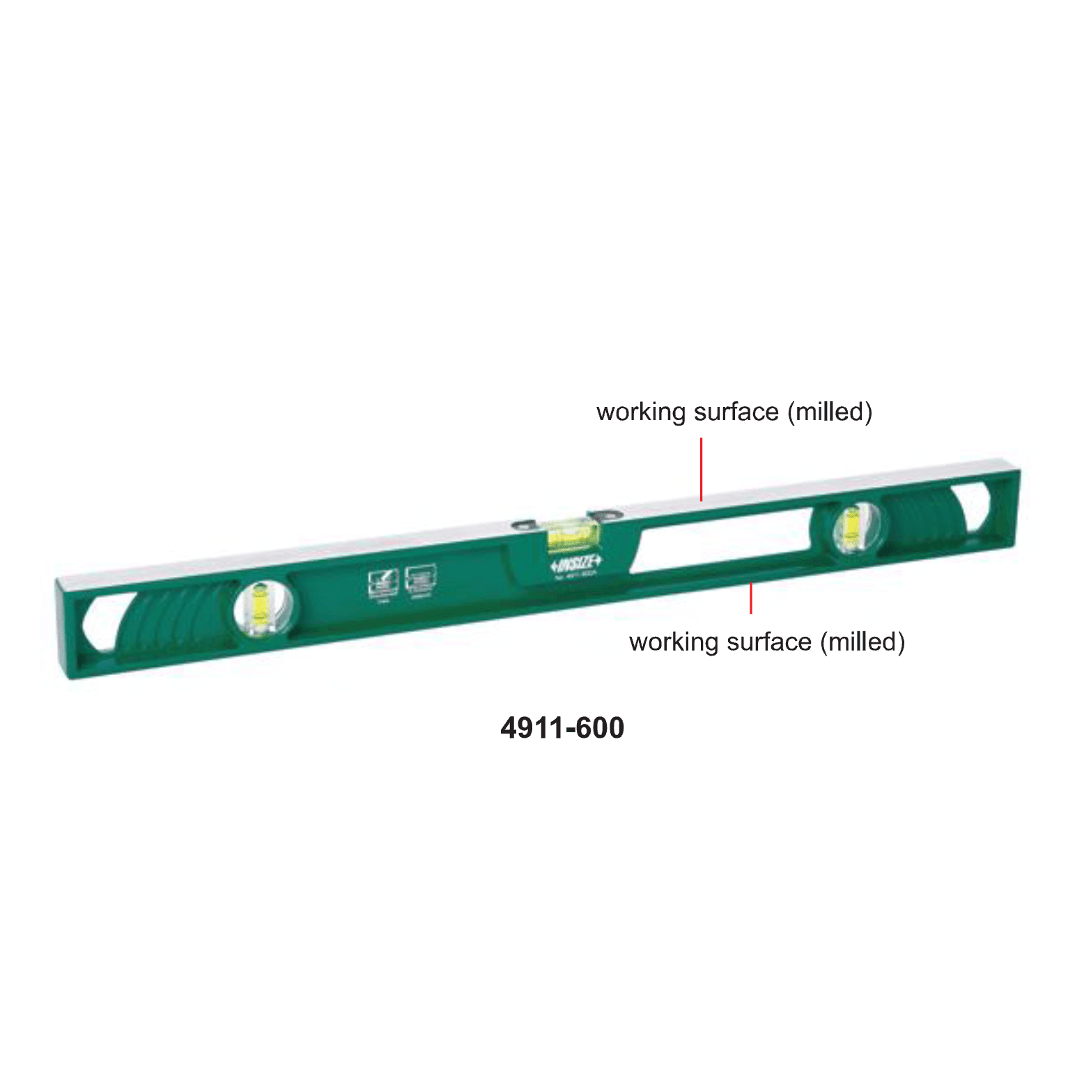 Insize Aluminum Spirit Level 600mm High Accuracy Series 4911-600 - Twin Eagle Imports