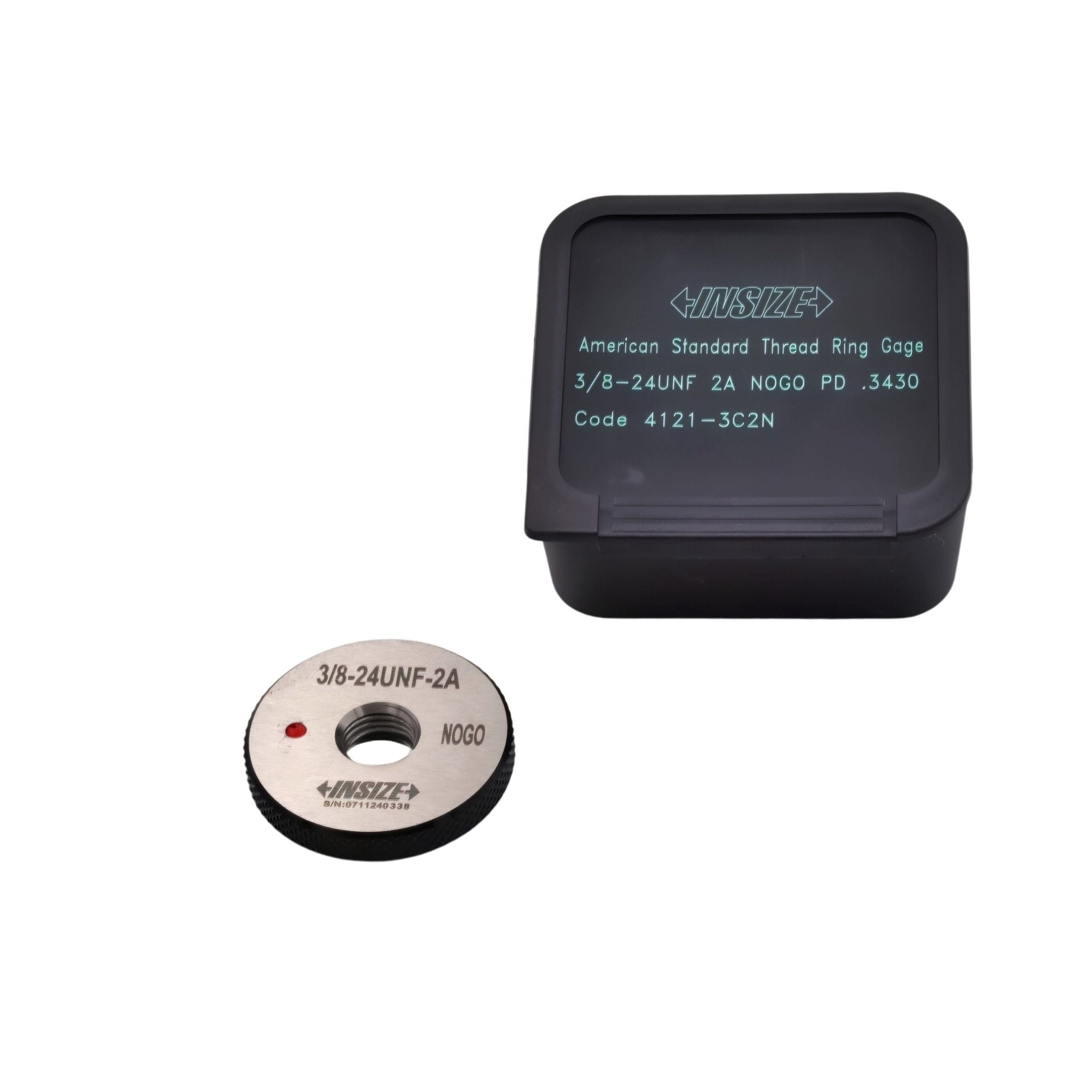 Insize American Standard Thread Ring Gauge 3/8-24 UNF Class 2A NOGO Series 4121-3C2N - Twin Eagle Imports