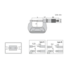 Insize Blade Micrometer 100-125mm Range Series 3232-125BA - Twin Eagle Imports