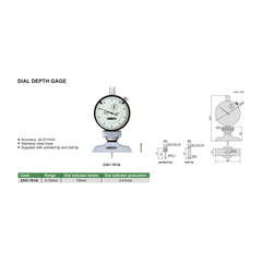 Insize Dial Depth Gauge 0-10mm x 0.01mm Range Series 2341-101A - Twin Eagle Imports