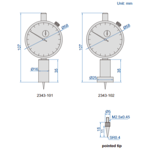 Insize Dial Depth Gauge 0-10mm x 0.01mm Range Series 2343-101 - Twin Eagle Imports