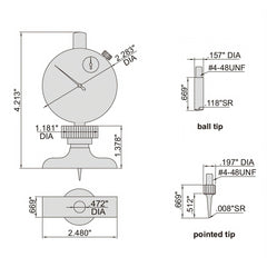 Insize Dial Depth Gauge 0-1.2" Range Series 2341-E1 - Twin Eagle Imports