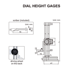 Insize Dial Height Gauge 0-300mm Range Series 1351-300 - Twin Eagle Imports