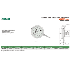 Insize Dial Indicator 10mm Range Series 2888-10 - Twin Eagle Imports