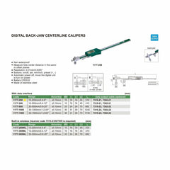 Insize Digital Back-Jaw Caliper 10-200mm/0.4-8" Range Series 1177-200 - Twin Eagle Imports