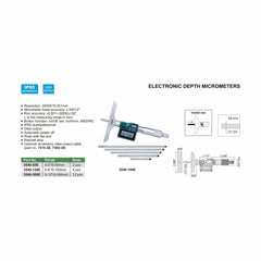 Insize Digital Depth Micrometer 0-2" Range Series 3540-50E - Twin Eagle Imports