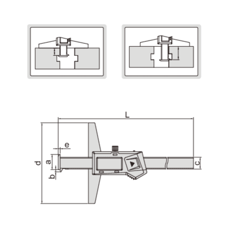 Insize Digital Double Hook Depth Gauge 0-150mm / 0-6" Range Series 1144-150A - Twin Eagle Imports