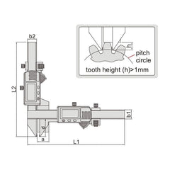 Insize Digital Gear Tooth Caliper 5-50mm x 0.01mm Range Series 1181-M50A - Twin Eagle Imports