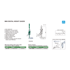 Insize Digital Height Gauge 0-150mm / 0-6" Range Series 1154-150 - Twin Eagle Imports