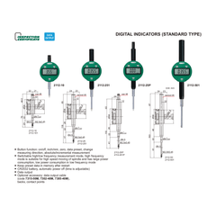 Insize Digital Indicator 12.7mm/0.5" Range Series 2112-10 - Twin Eagle Imports