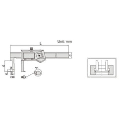 Insize Digital Inside Groove Caliper 25-200mm Range Series 1120-200A - Twin Eagle Imports