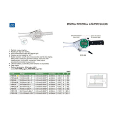 Insize Digital Internal Caliper Gauge 15-35mm/0.6-1.4" Range Series 2151-35 - Twin Eagle Imports